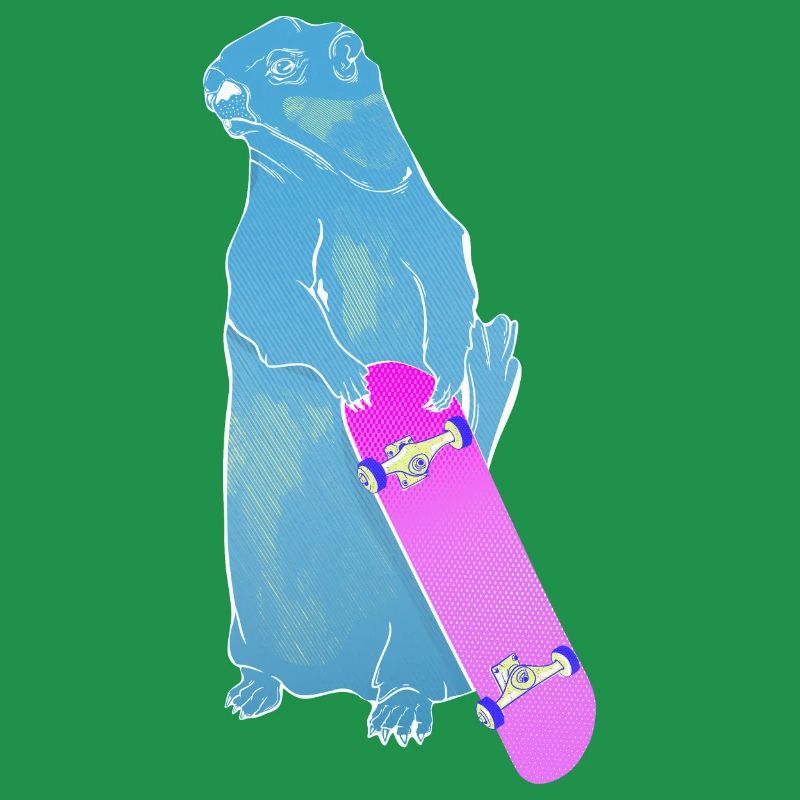 Murmeltier Woodchuck oder Murmeltier Skateboarding