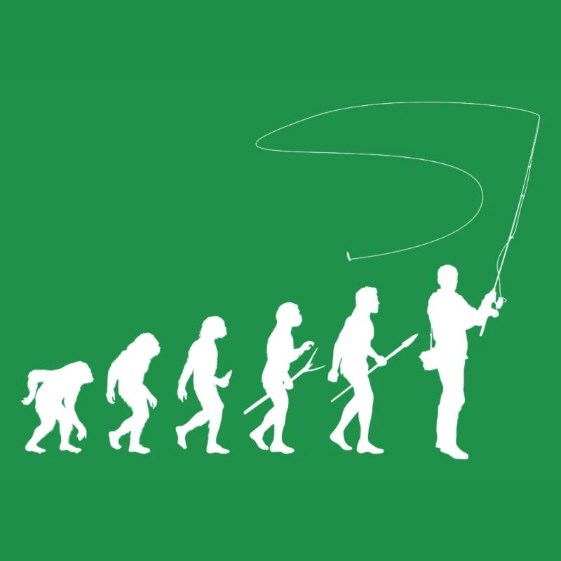 Evolution pêche, Darwin, pêcheur, humour, cadeau
