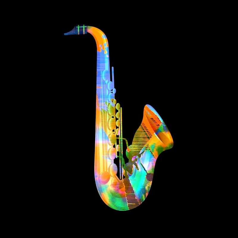 Saxophone, Coloré, Graffiti
