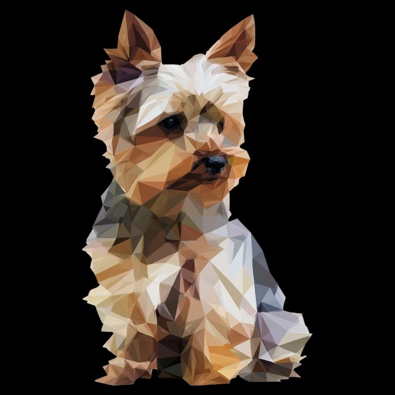 jadeoneii Low Poly Yorkshire Terrier chien design