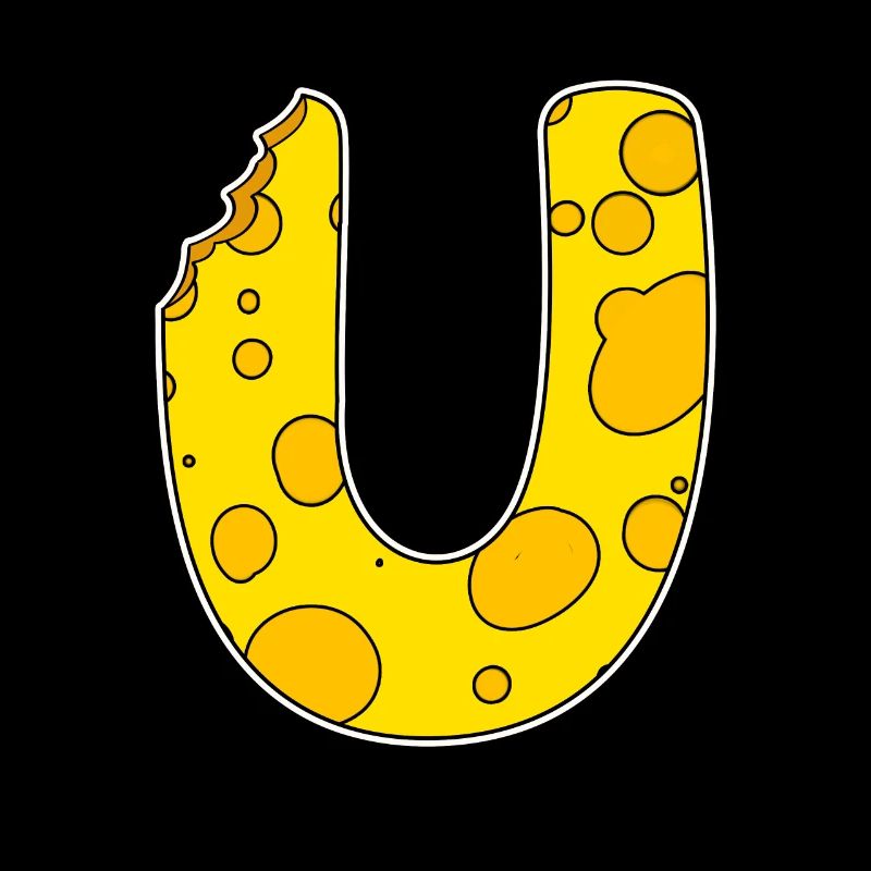 Lettre U - Lettre initiale U - Motif fromage