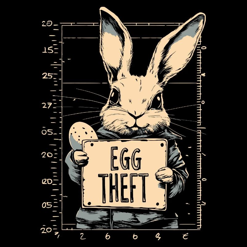 Bunny Egg Thief Easter Bunny Mugshot Police Photo Easter
