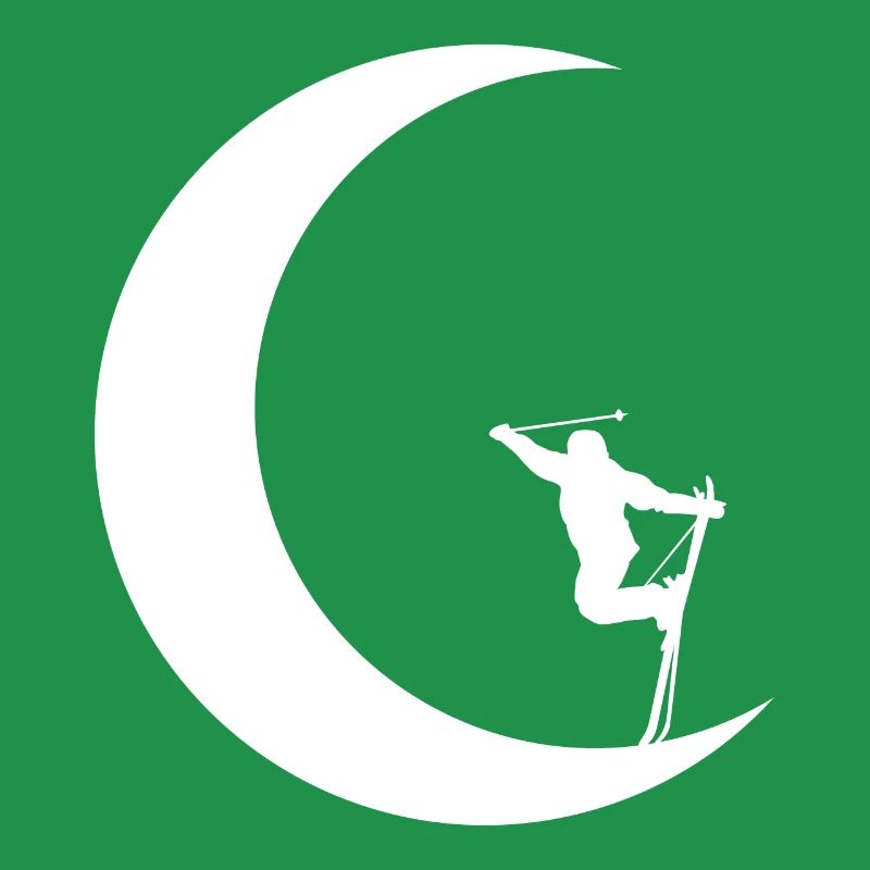 Crescent Moon - Skiing -