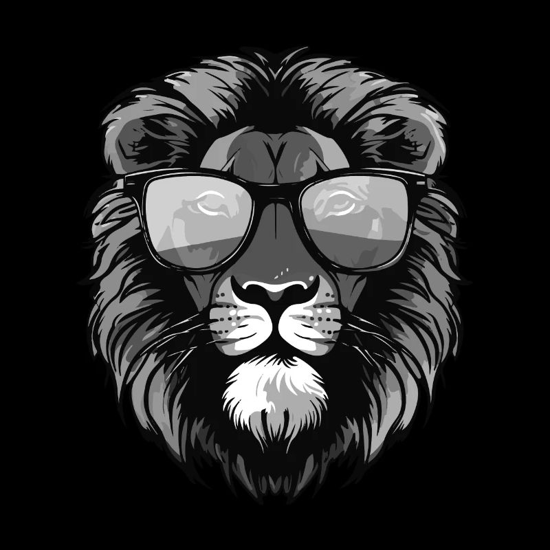Fête cool du lion hipster