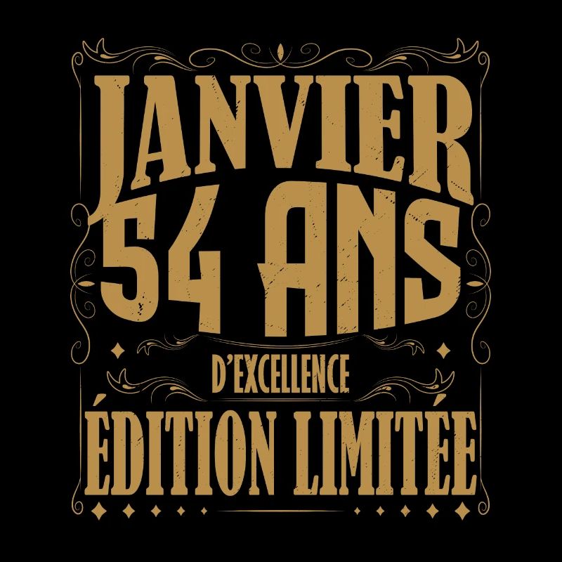 Janvier 54 ans. Cadeau 54 ans janvier anniversaire