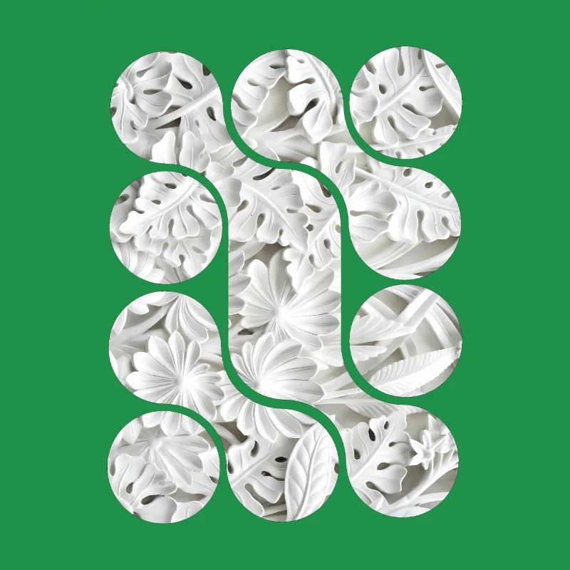 Abstract White Leaf Patterns