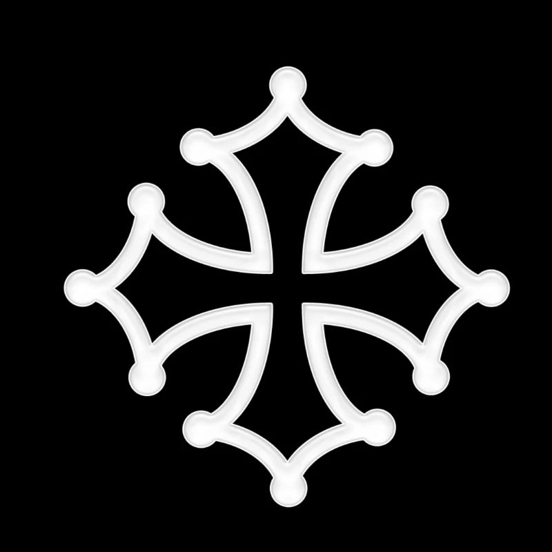 croix occitane 3D blanche