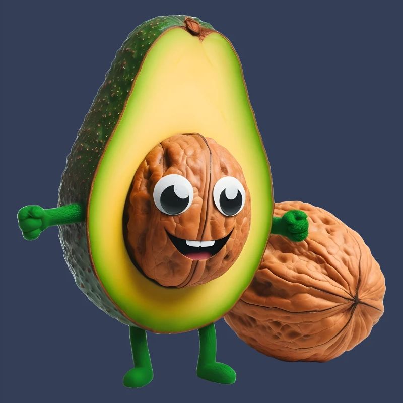 Avocado with walnut kernel