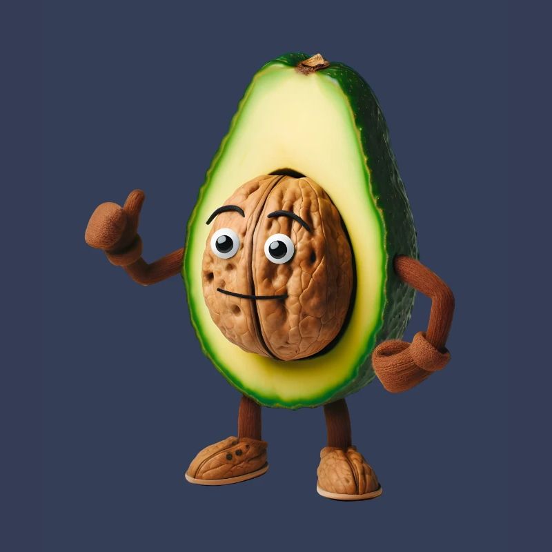 Cute avocado with walnut kernel!