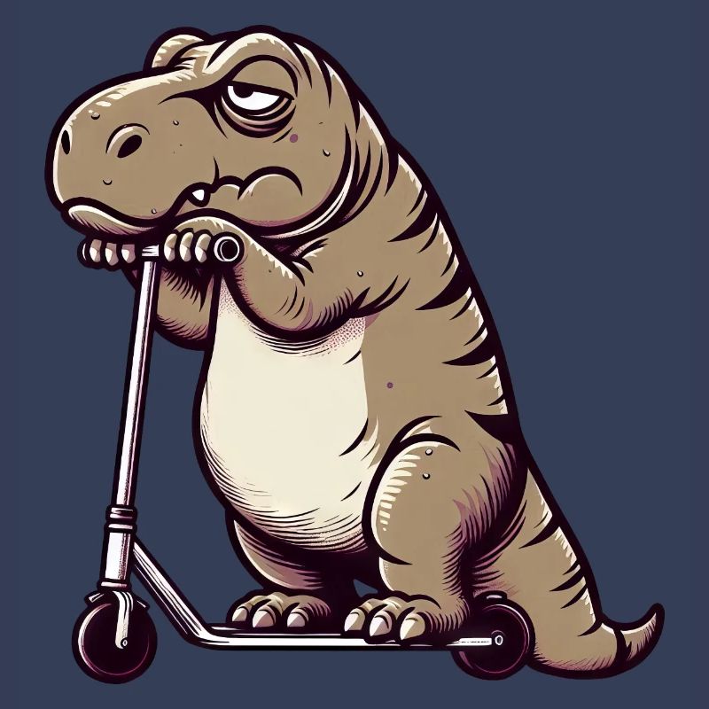 Grumpy Dino T-Rex on Scooter Comic