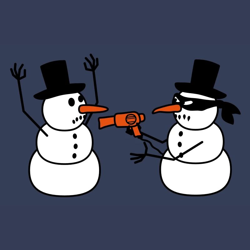 Evil Snowman Raid Robber Sèche-cheveux Funny Robbery