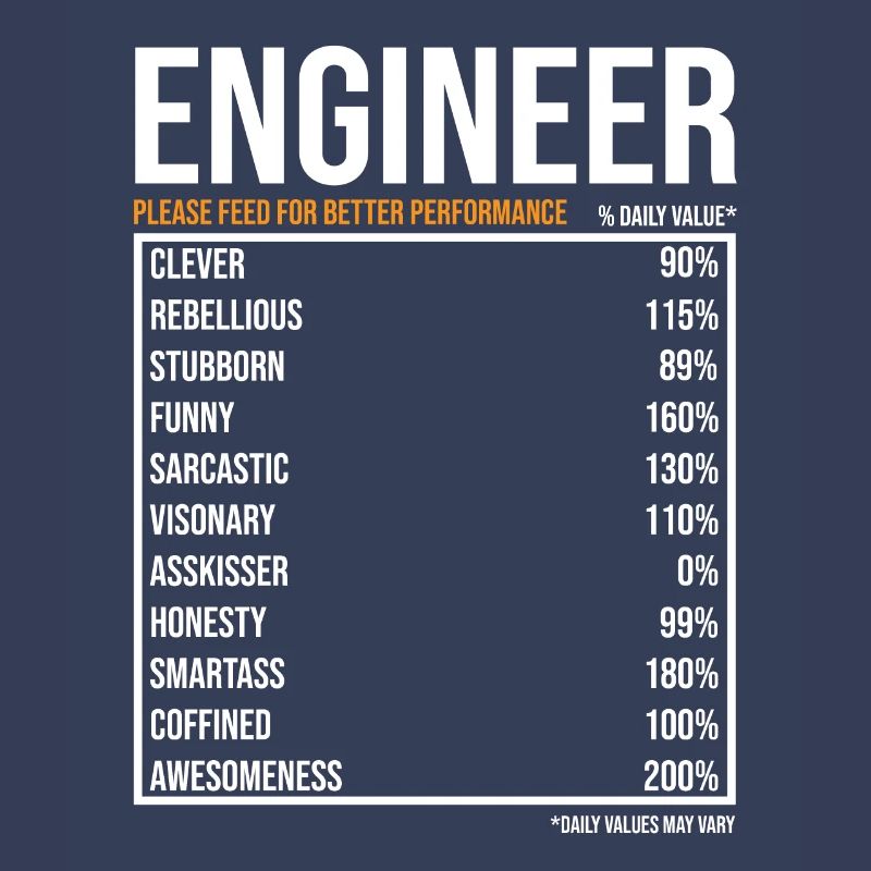 Engineer Daily Values Funny Engineer