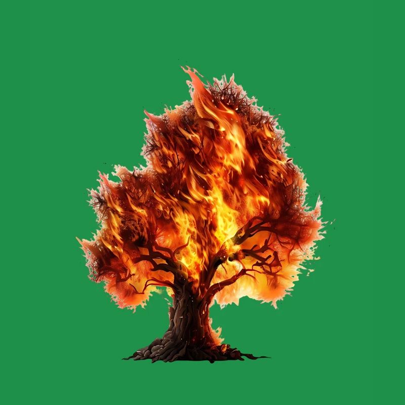 Tree on fire