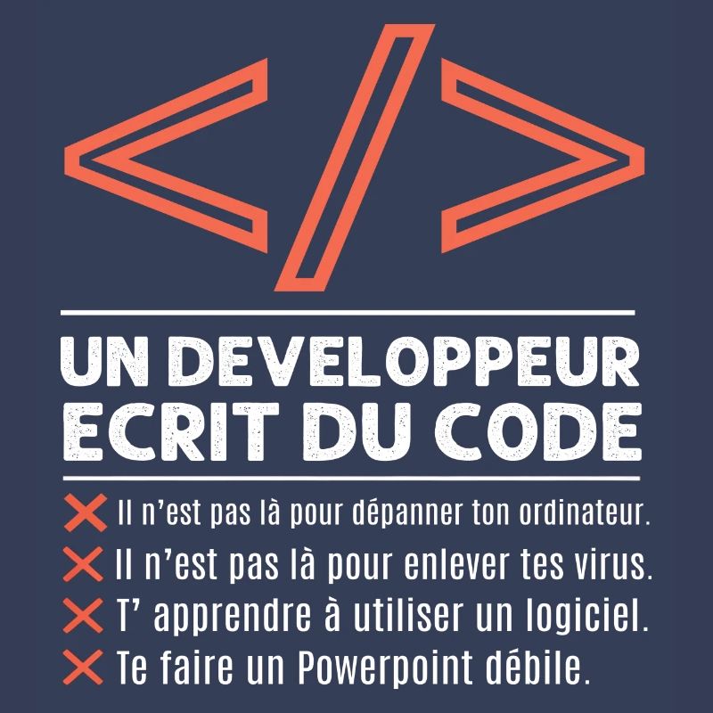 Un développeur écrit du code humour programmation