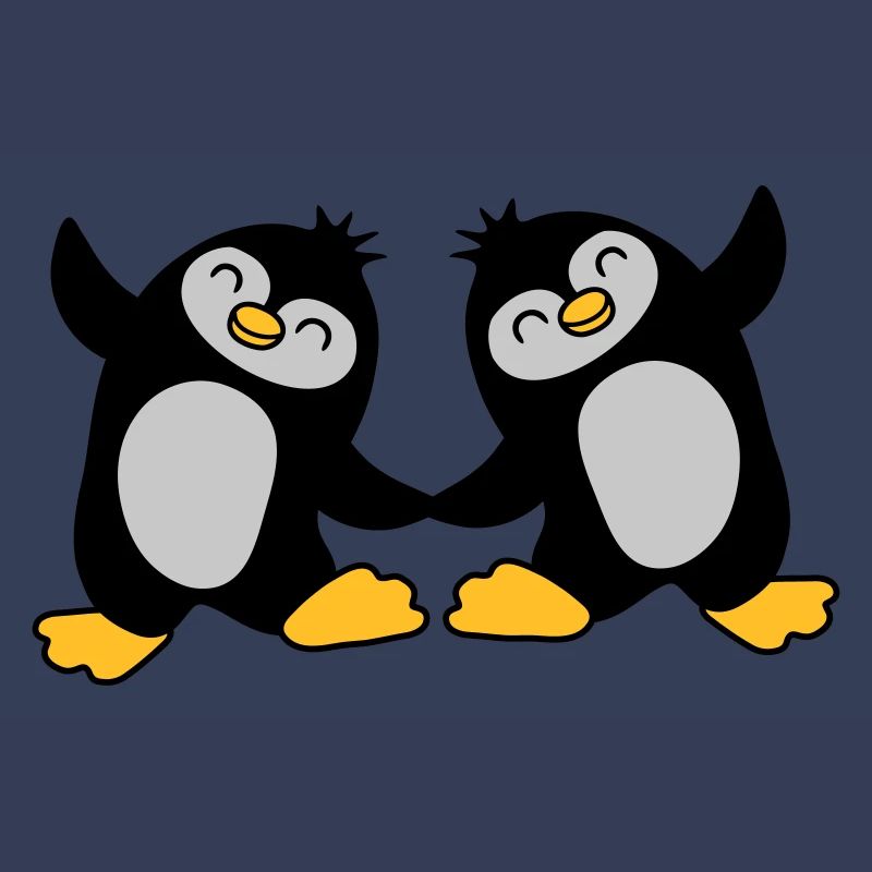 2 cute penguins dancing