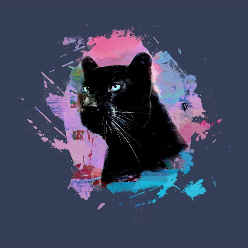 panthère, guépard, léopard, noir, coloré, graffiti