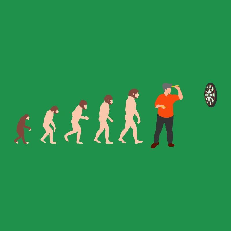 Human Evolution Darts Player Idée cadeau drôle
