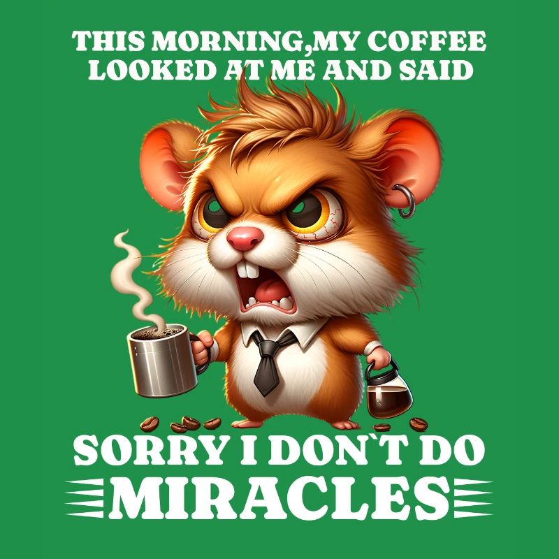 Morgenmuffel Kaffee lustiges Spruch hamster