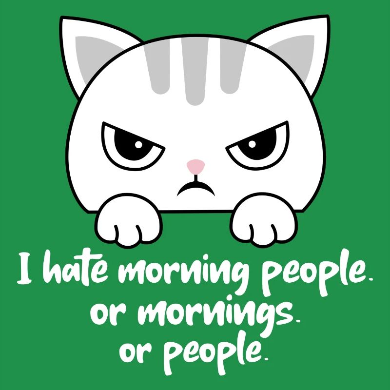 Ich hasse Morgenmenschen oder Morgen oder Menschen. Katze