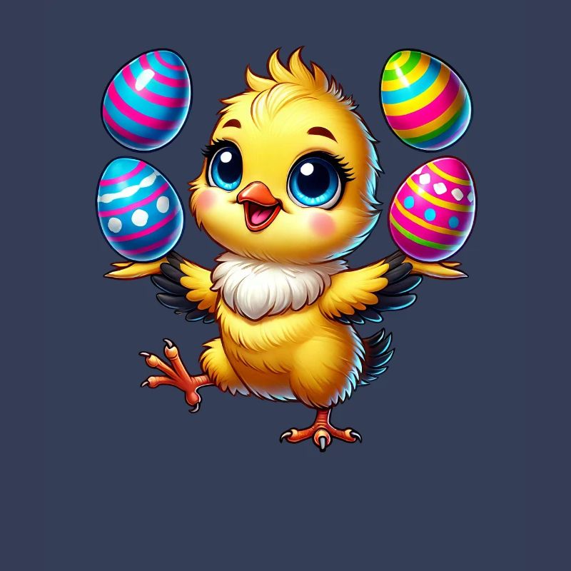 Easter Chicken Chick Easter Egg Juggling