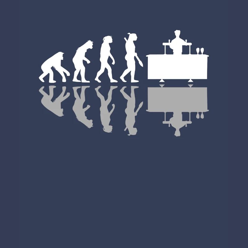 Human Evolution Funny Barkeeper Bartender