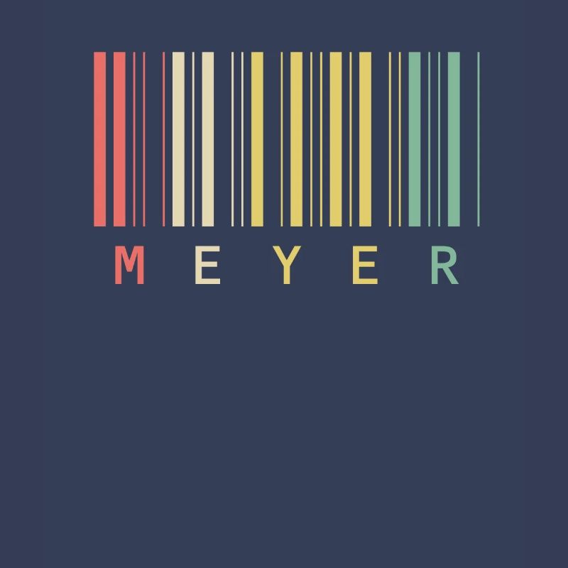 Meyer Family Name Bar Code Barcode Gift