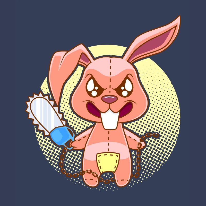 Zombie Rabbit with Chainsaw Rabbit Gift