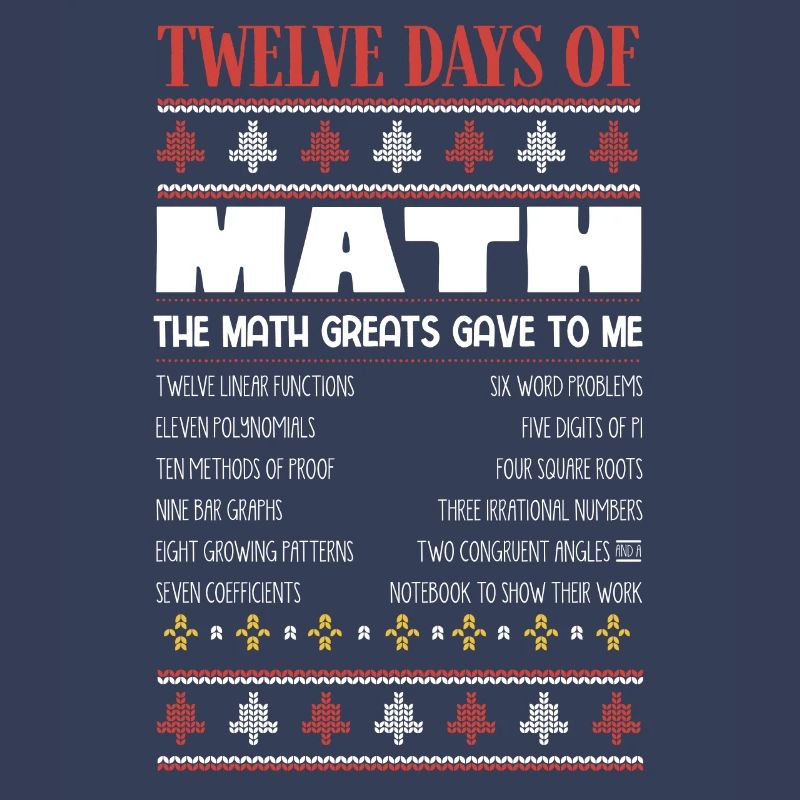 12 jours de mathématiques, notes de maths