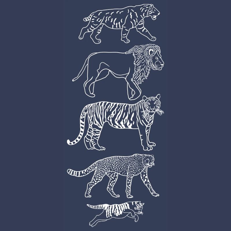 Evolution Cat Tiger Cheetah Lion Vertical White