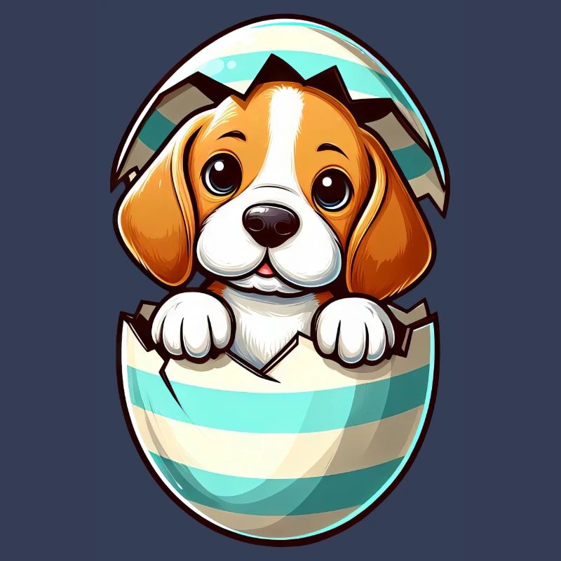 Conception colorée d’oeuf de Pâques de chien Beagle