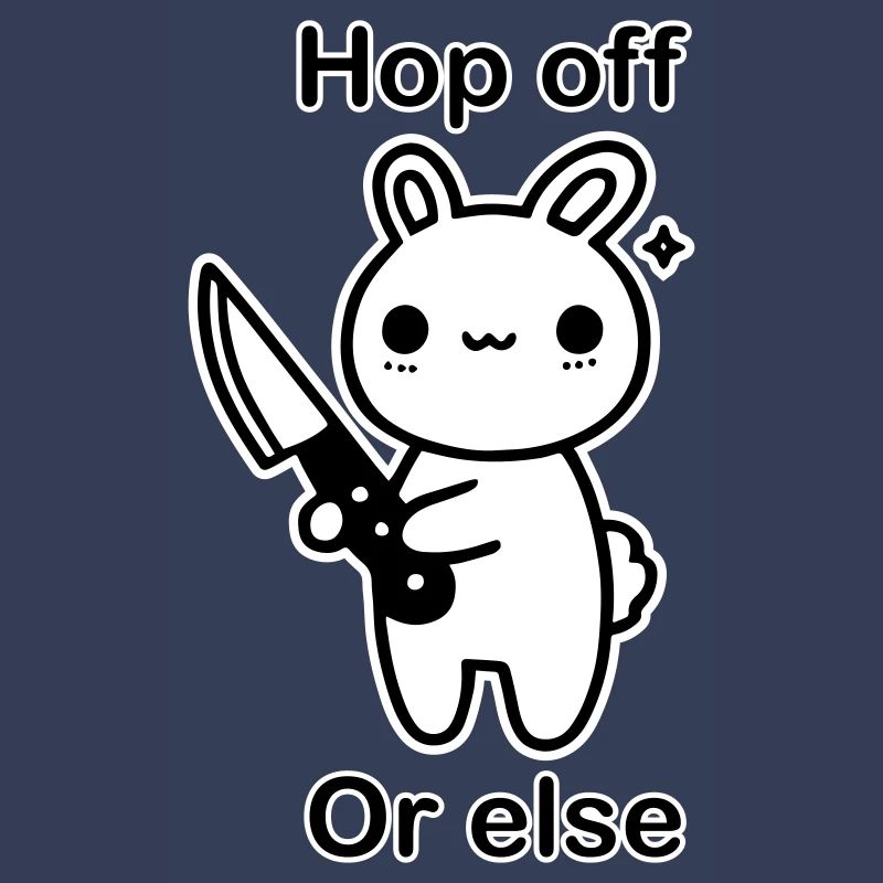 Süßer Hase mit Messer - Hop Off, oder sonst Design