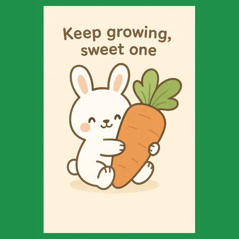 Kawaii Bunny Umarmt Riesenkarotte