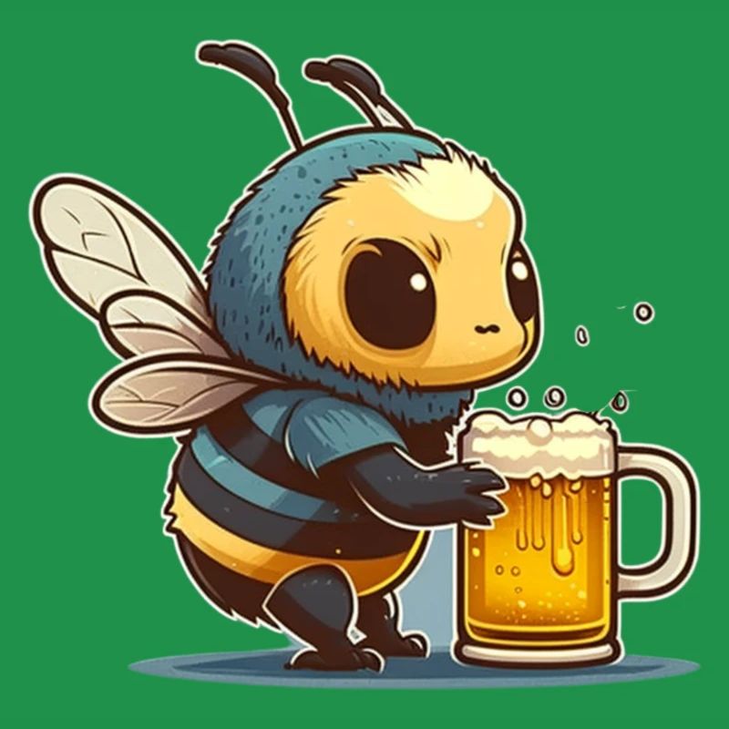 Coole Biene trinkt ein Glas Bier