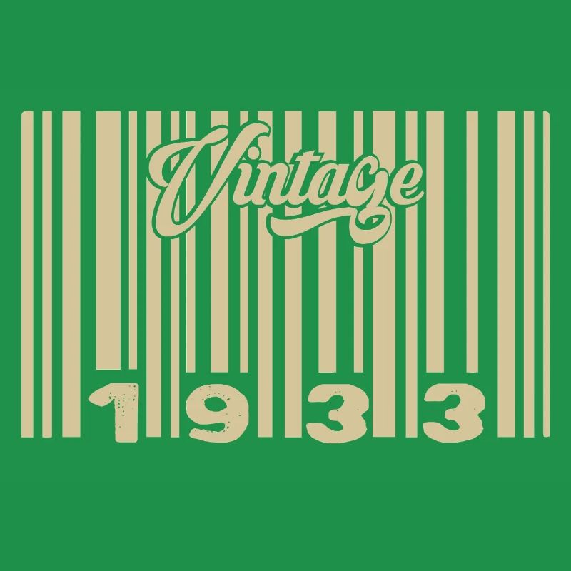 vintage 1933 Code barre 1933: Année 2025.