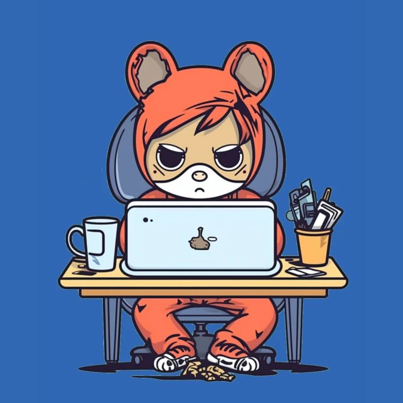 Grumpy Coder in Hoodie
