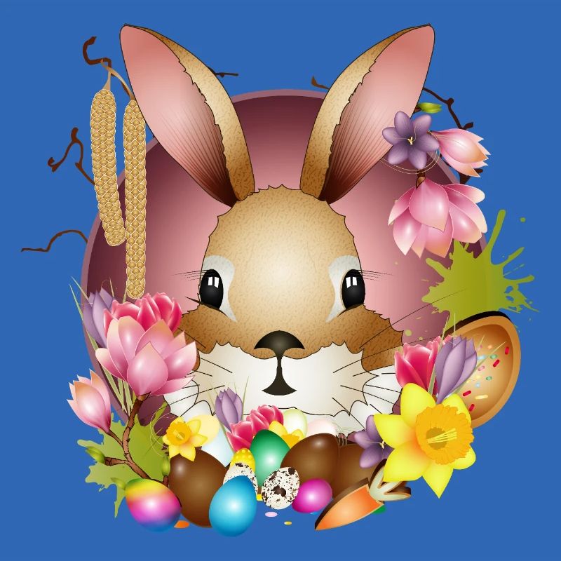 Adorable Easter bunny with Easter decoration