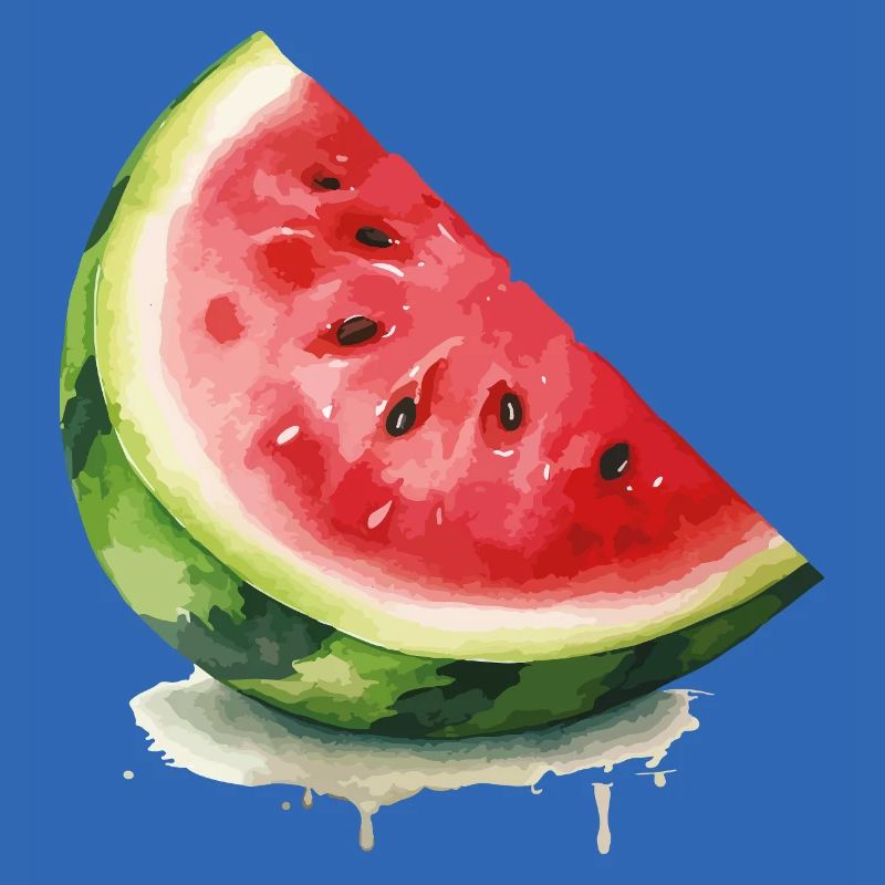 Tranche de pastèque à l’aquarelle