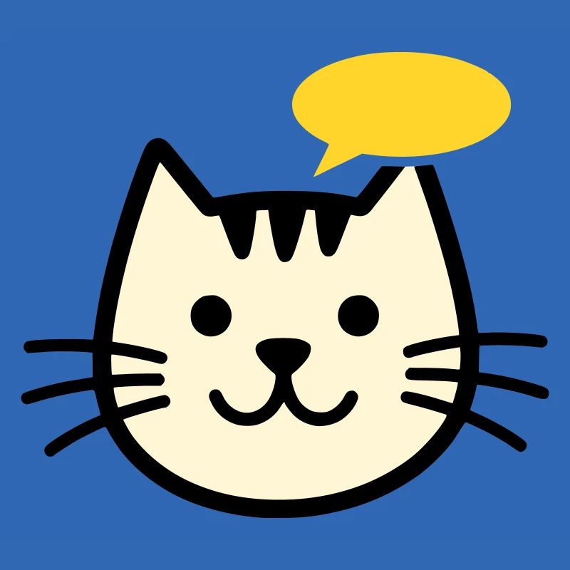 Cat face with speech bubble