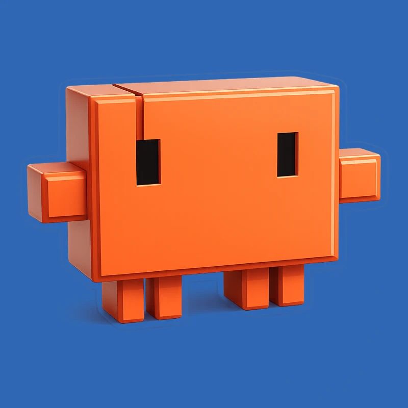 Claude Code Pixel 3D Maskottchen süßer Dev-Aufkleber