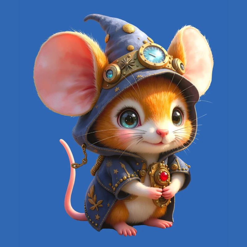 Blue Steampunk Wizard Mouse