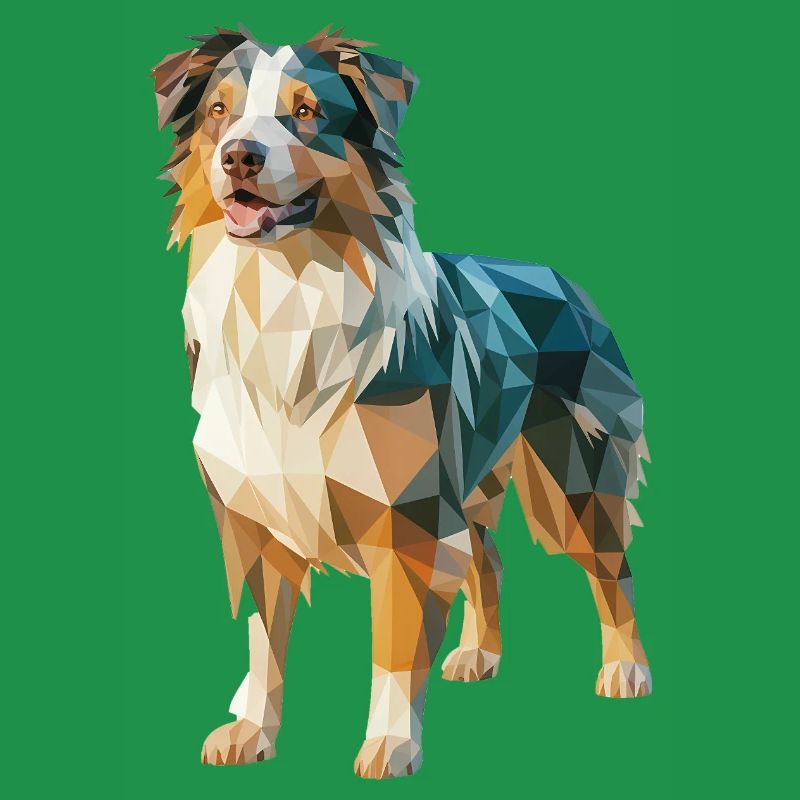 Australian Shepherd - Cooles Low Poly Logo