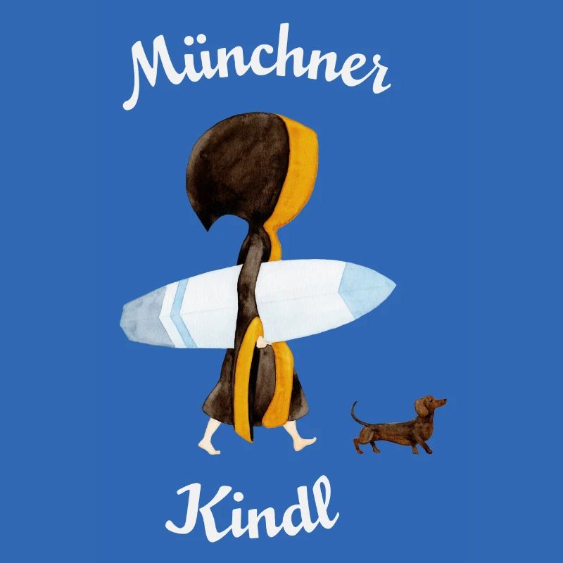 Münchner Kindl "Eisbach Surfer" mit Dackel