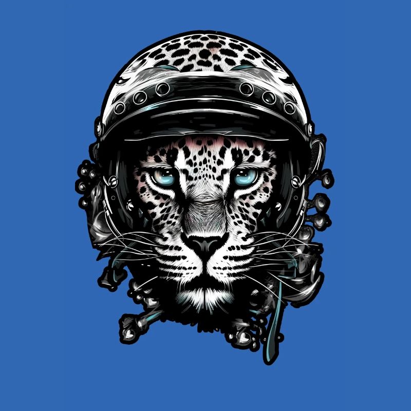 Gepard, Leopard mit Helm , Digital