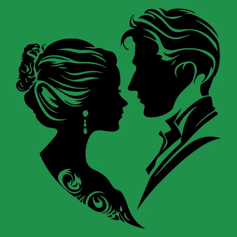 Ehepaar Hochzeit Silhouette