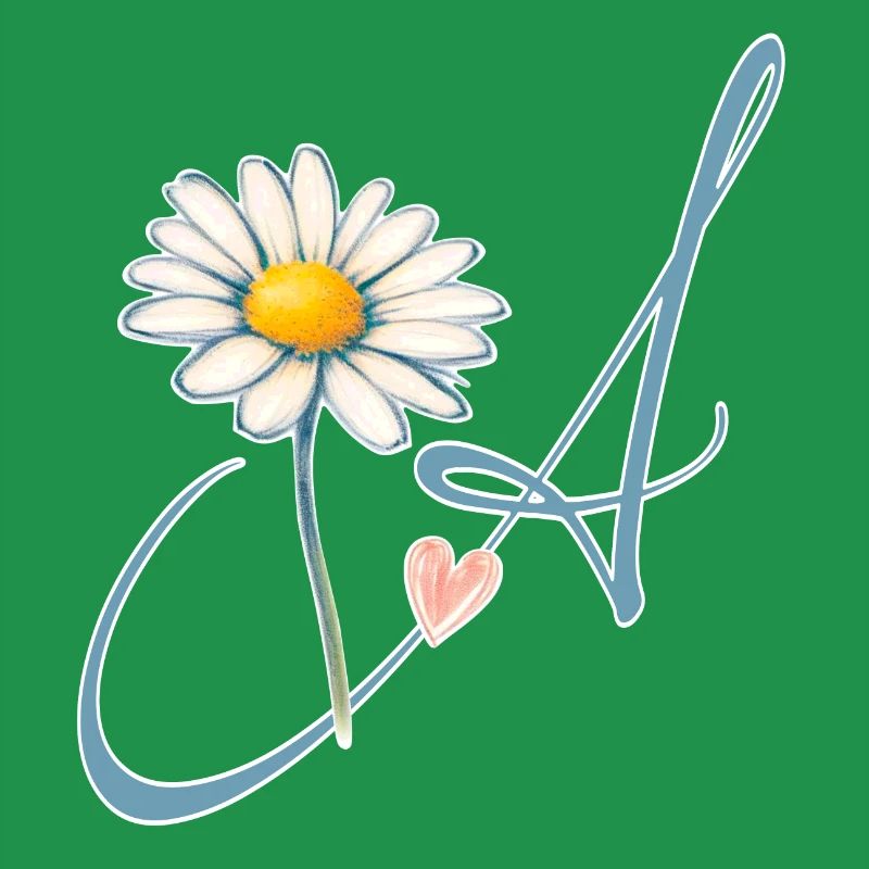 Buchstabe A Gänseblümchen Herz