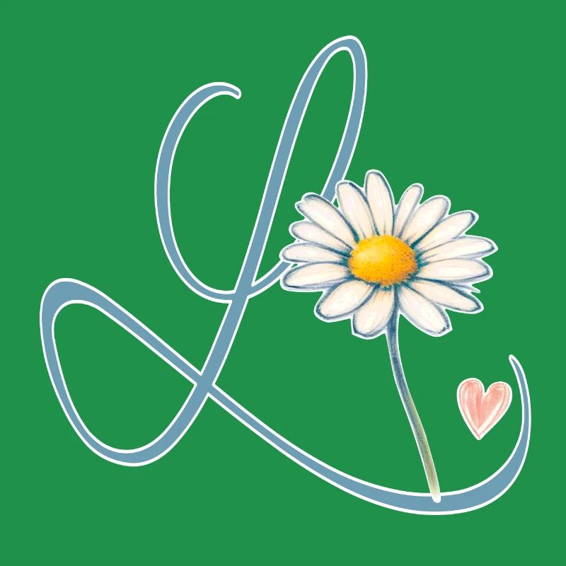 Buchstabe L Gänseblümchen Herz