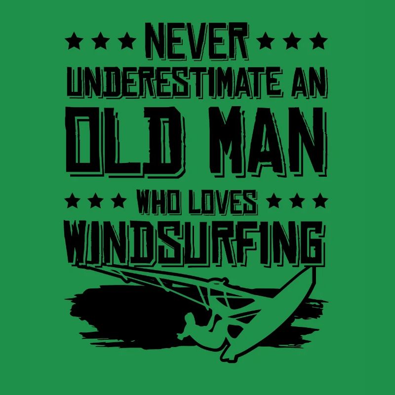 old man windsurfing
