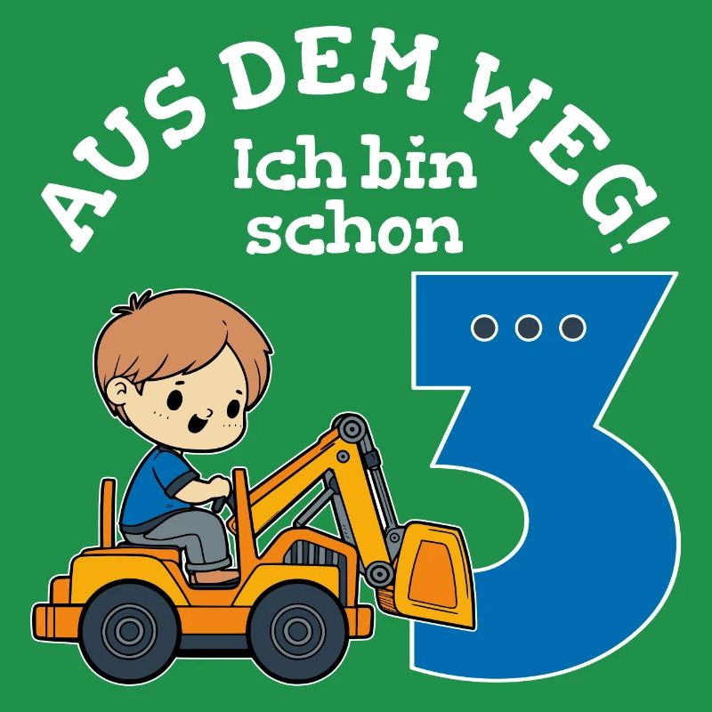 3. Geburtstag Bagger Junge