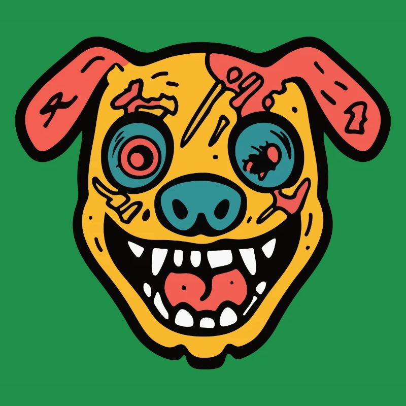 Hund Halloween Witzig Zombie
