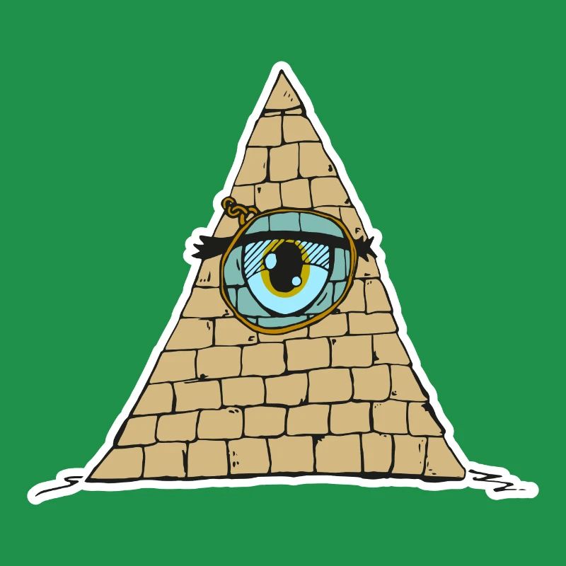 Oeil pyramidal avec Monokle - Style de dessin animé